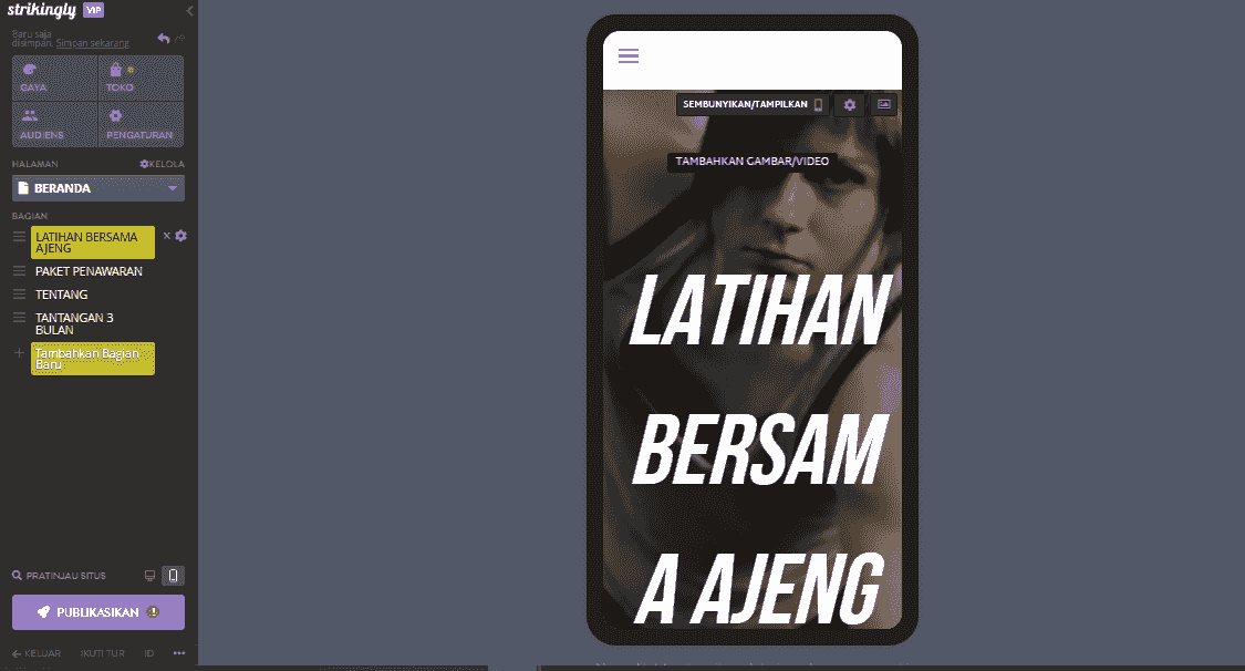 Bagaimana Strikingly Dapat Membantu Iklan Kebugaran - Desain Responsif