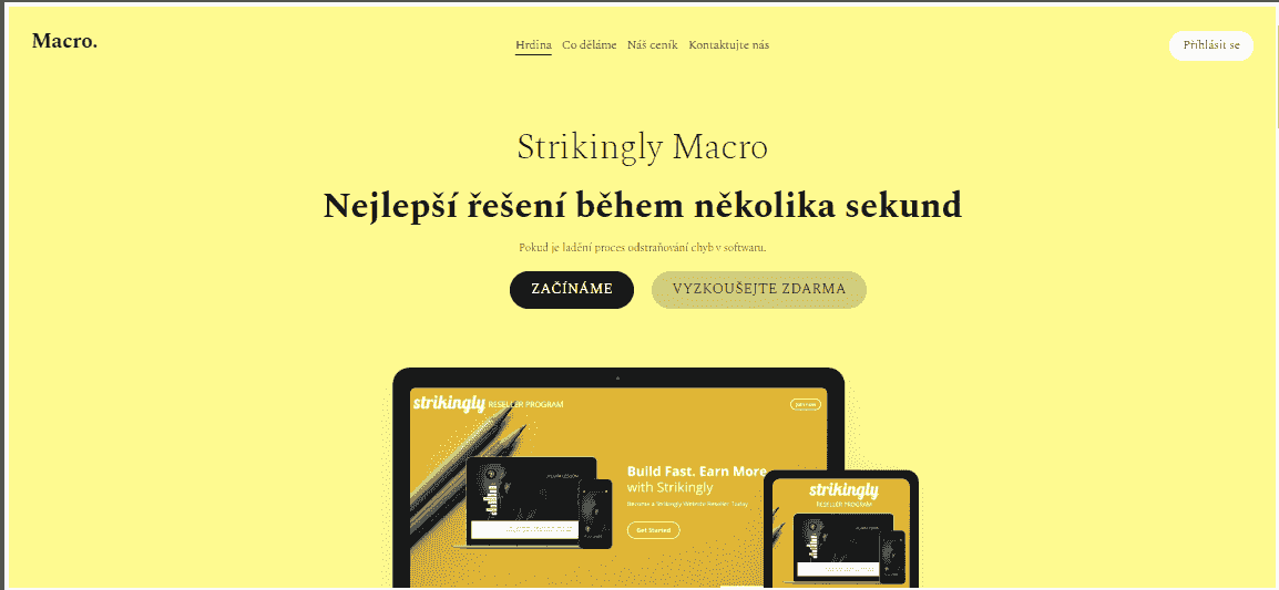 Template Makro dari Strikingly