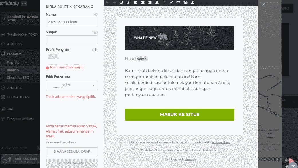 Bagaimana Strikingly Dapat Membantu Grosir Pakaian - pemasaran email