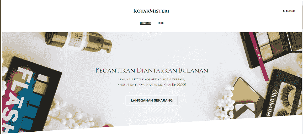 Templat Ritel Online Kotak Misteri dari Strikingly