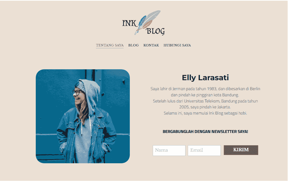 Template Blog Tinta dari Strikingly