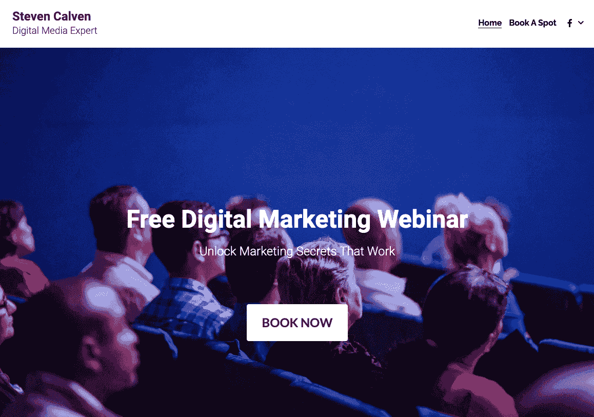Templat Webinar dari Strikingly