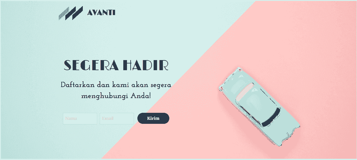 Template Avanti dari Strikingly
