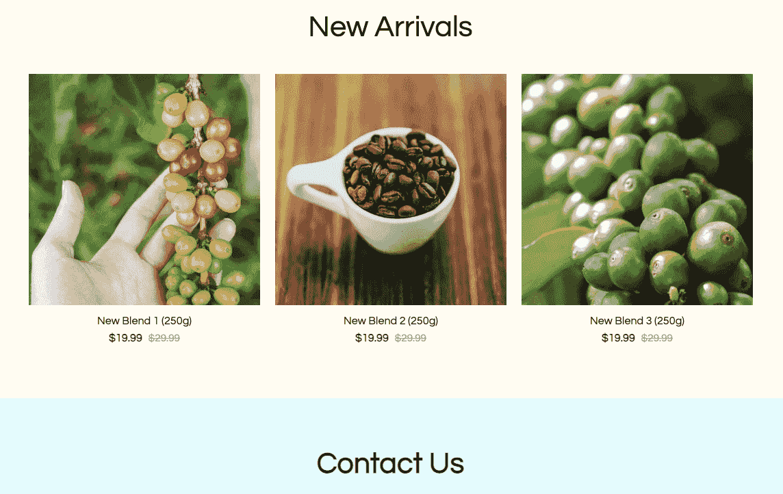 Plantilla CosmoBrew de Strikingly