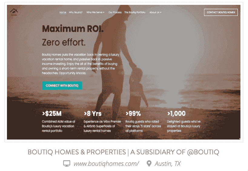 URL del sitio web de Boutiq Homes