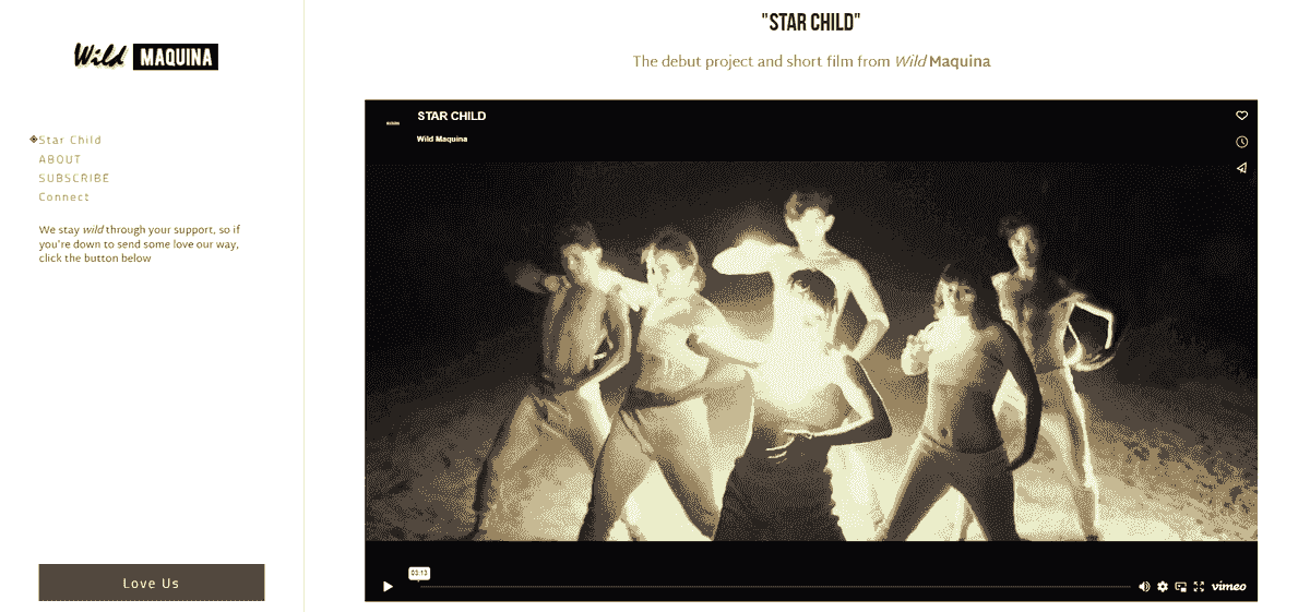 Template situs web videografer Maquina