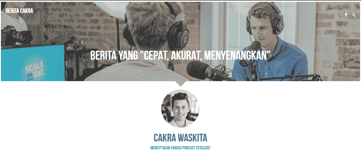 Template Podcast dari Strikingly