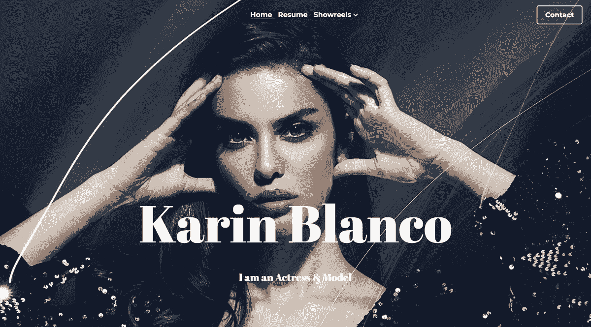 Template Pemodelan Karin Blanco dari Strikingly