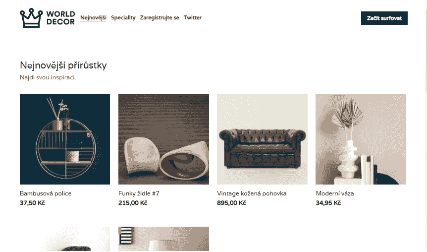 Template Toko Mebel Online Word Decor dari Strikingly