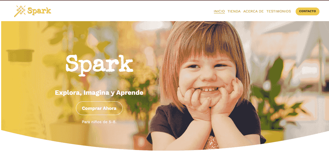Plantilla Spark de Strikingly