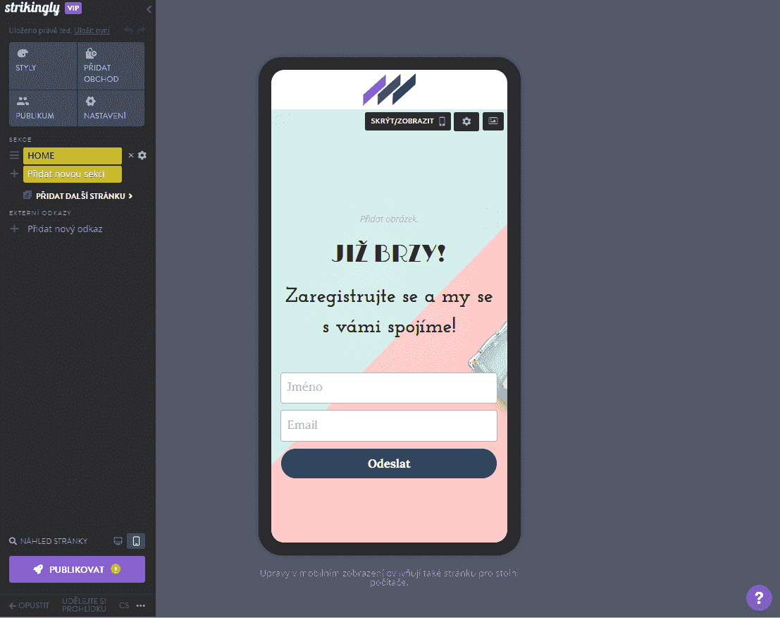 Pozoruhodně mobilní editor