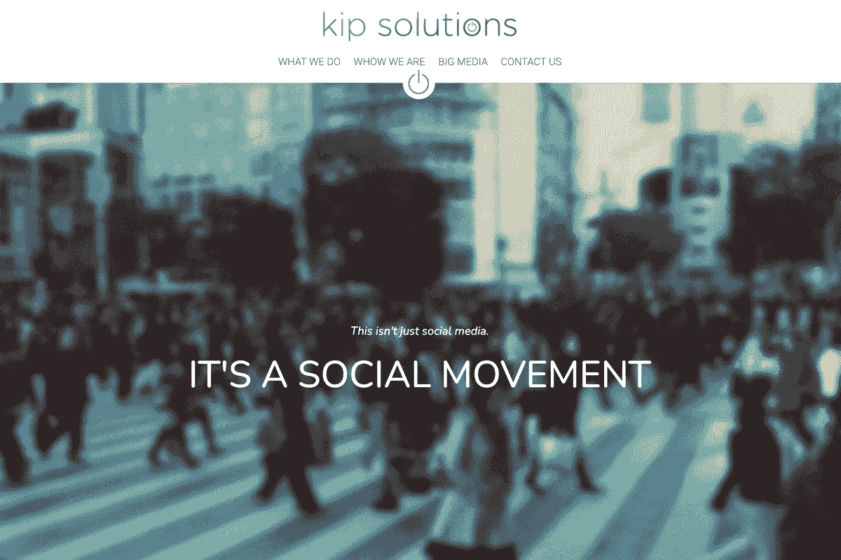 Šablona Kip Solutions od Strikingly