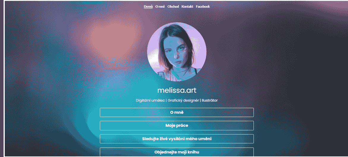 Šablona Melissa.Art od Strikingly