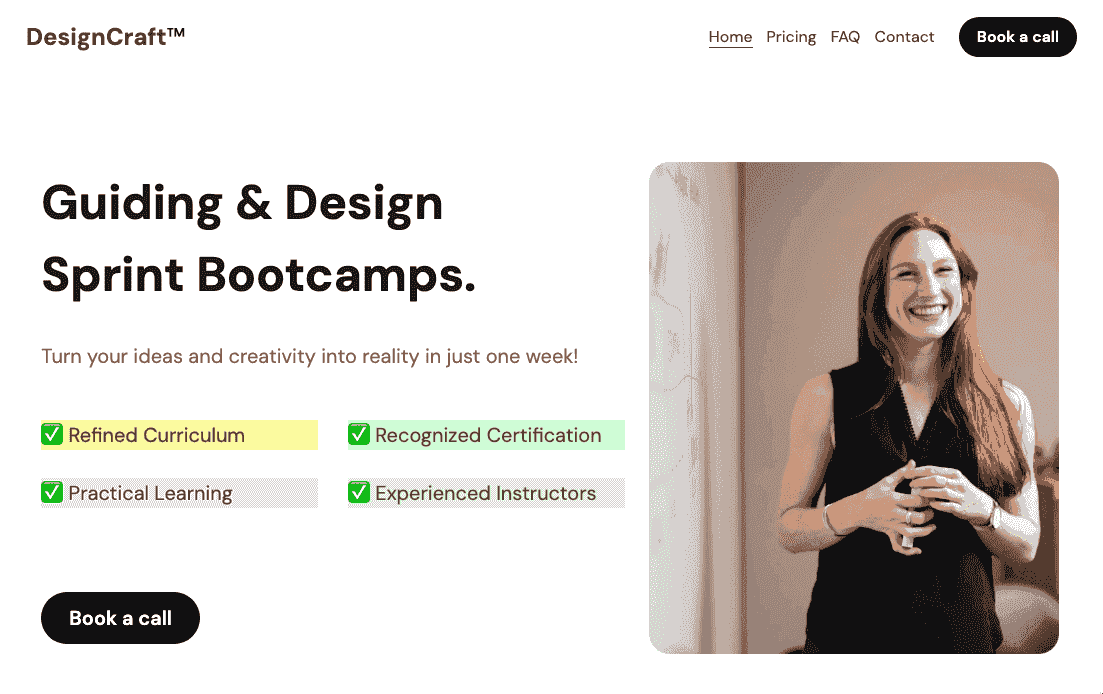 Plantilla DesignCraft de Strikingly