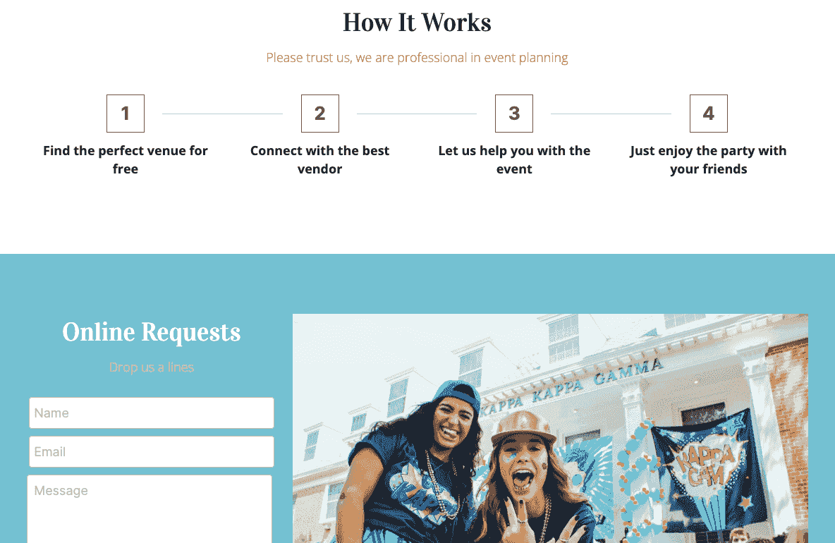 Templat Acara Mencolok dari Strikingly