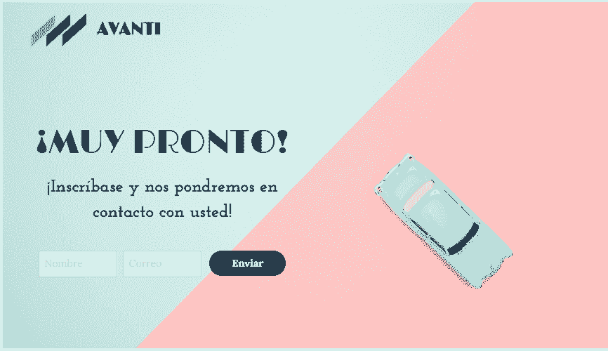 Plantilla Avanti de Strikingly