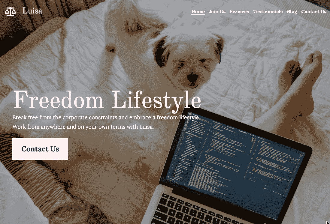 Plantilla Estilo de Vida Libre de Strikingly
