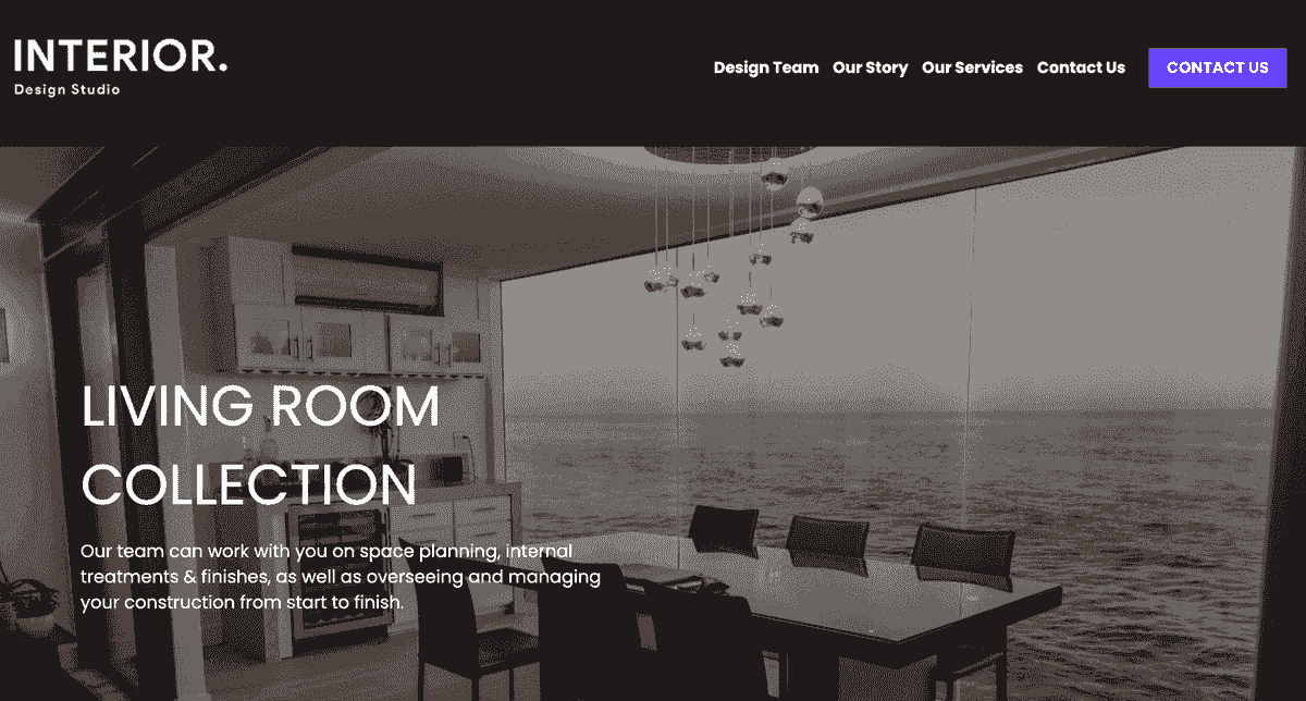 Plantilla de interior de Strikingly