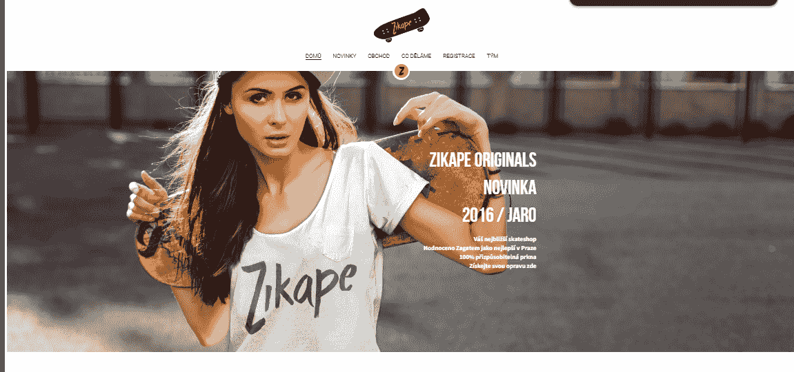 Šablona online obchodu Zikape