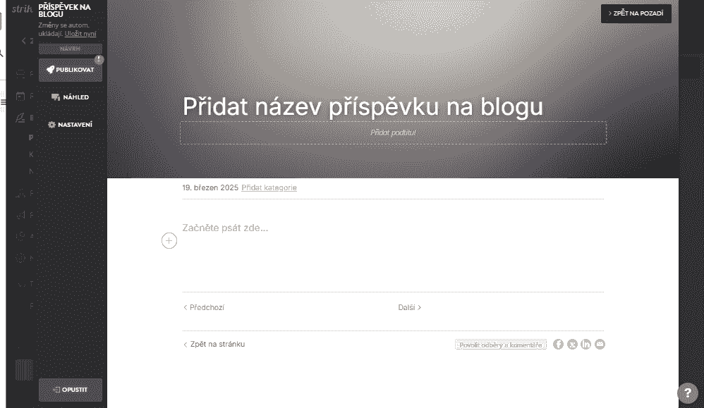 Editor blogu Striktně