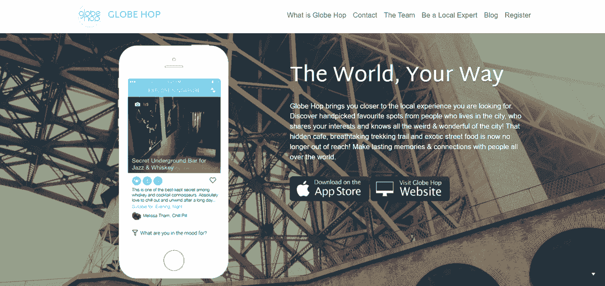 Reel Instagram untuk bisnis seperti Globehop