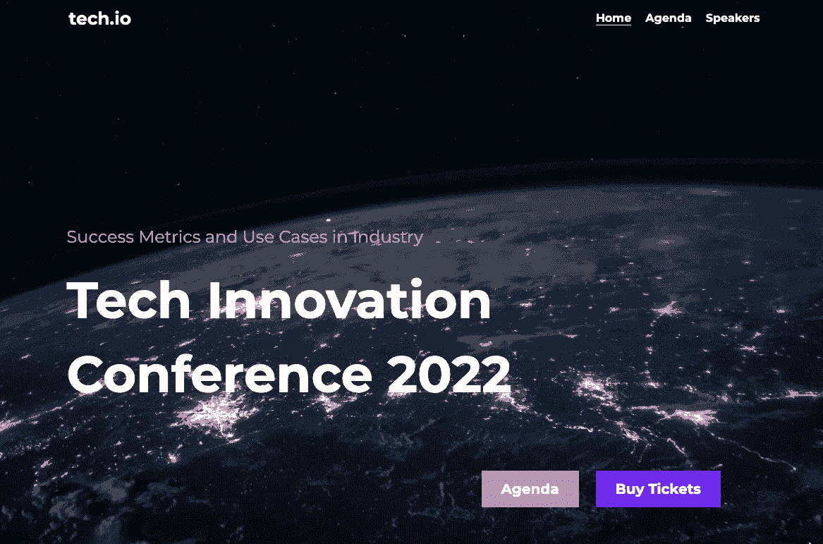 Template Tech.Io dari Strikingly