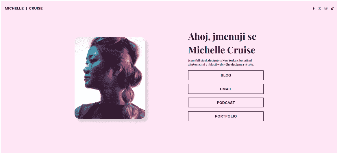Šablona blogu s bio odkazem od Strikingly
