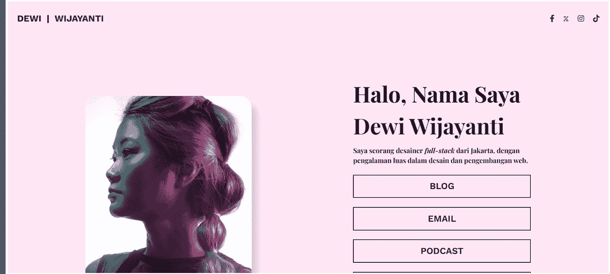 Template Situs Web Michelle Cruise oleh Strikingly
