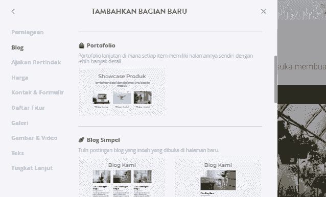 Pemilih Bagian Blog