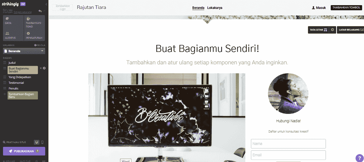 Editor Situs Web yang Mencolok