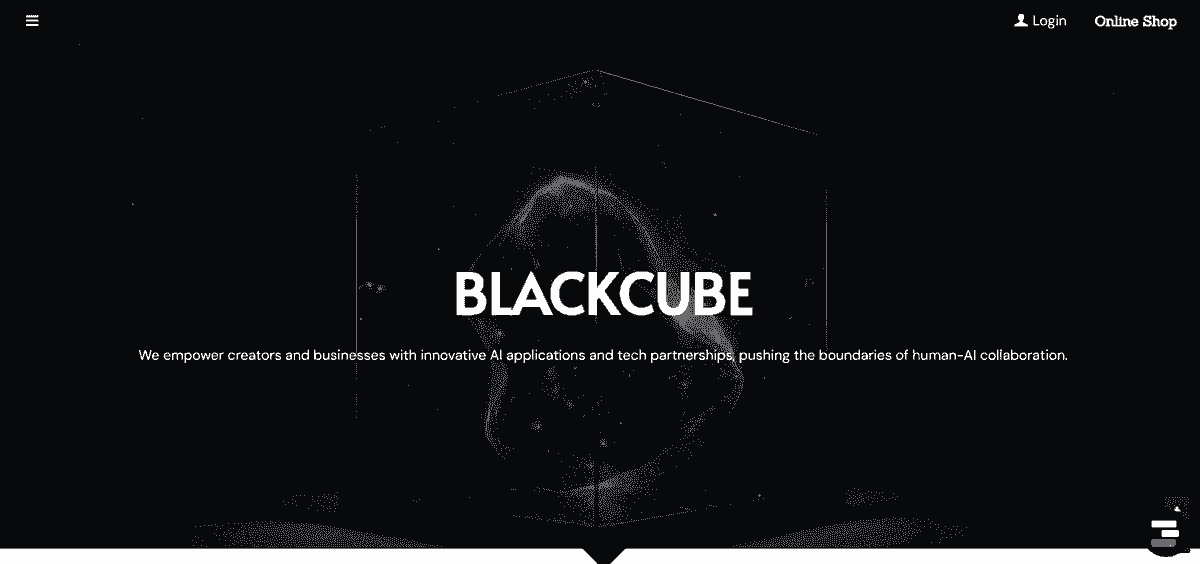 Elektronický obchod Blackcube se Strikingly