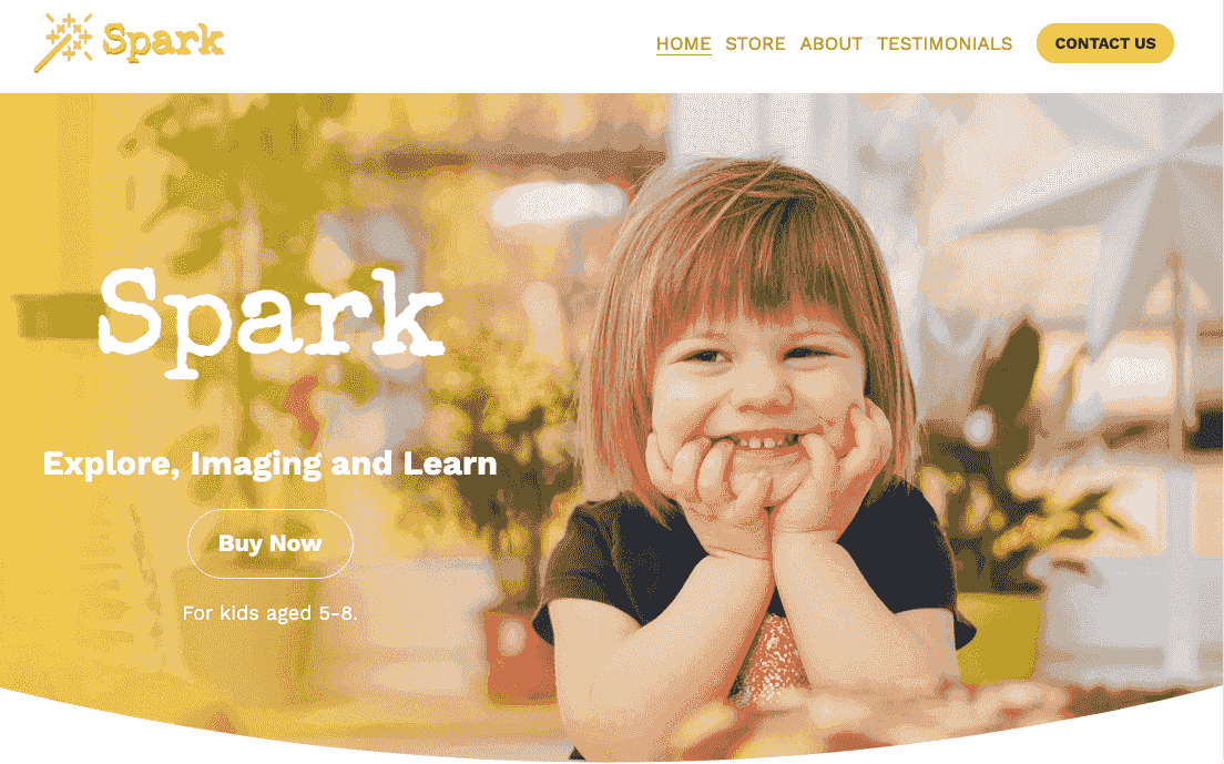Plantilla Spark de Strikingly