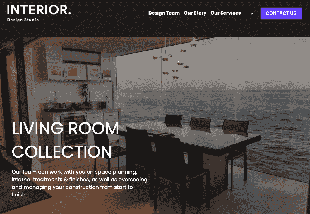Plantilla de interior de Strikingly