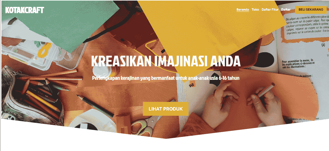 Template Retail Online CraftBox dengan Strikingly