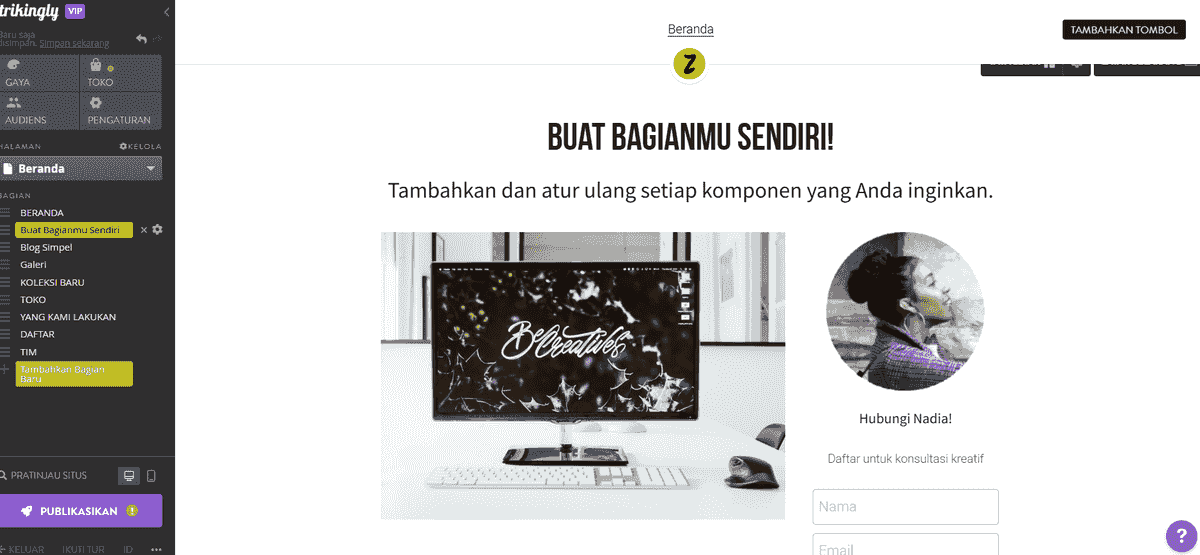 Editor Mencolok dengan Buat Bagian Anda Sendiri