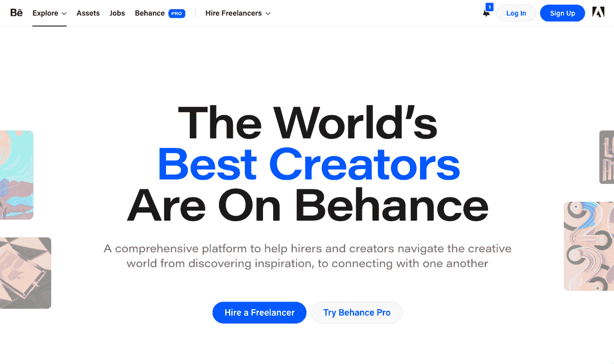 Galería del sitio web de Behance