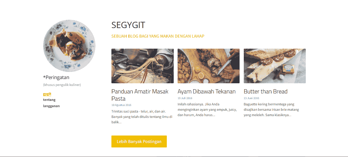 Template Blog Berukuran Byte dari Strikingly