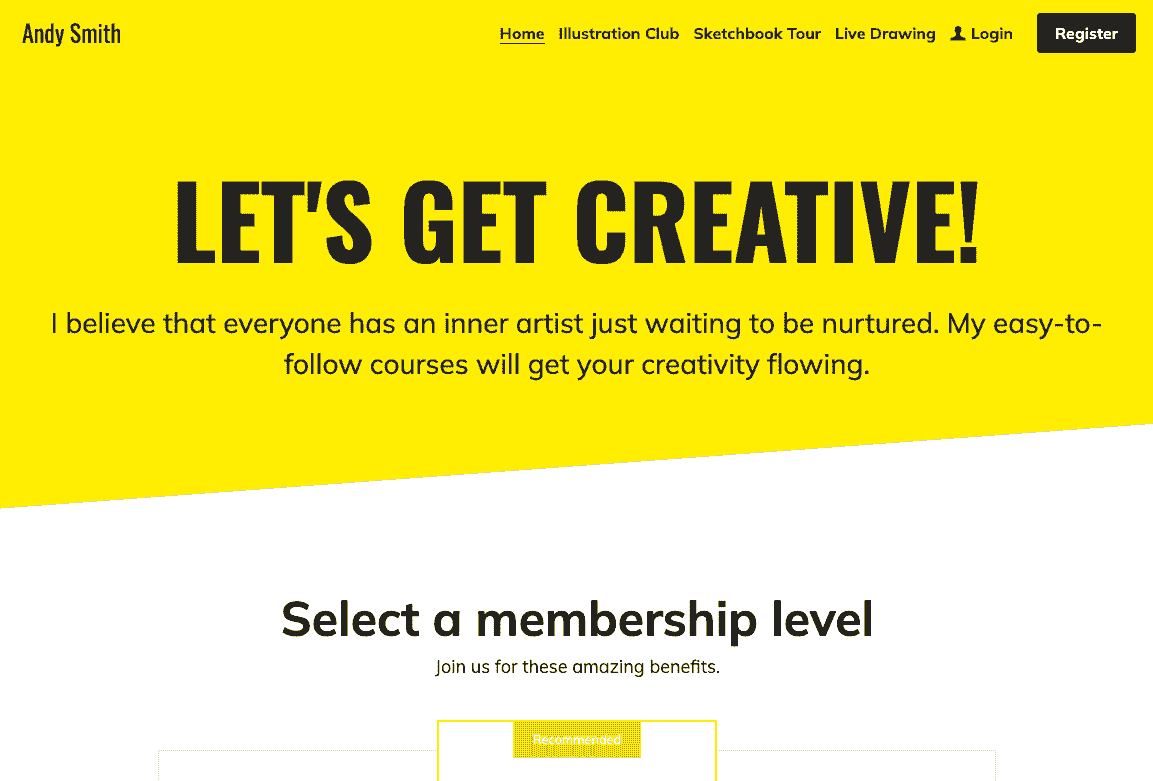 Template Ayo Berkreasi dari Strikingly