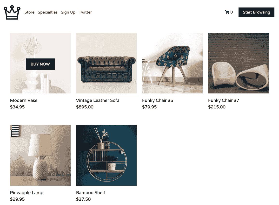 Templat Toko Online World Decor Imports dari Strikingly