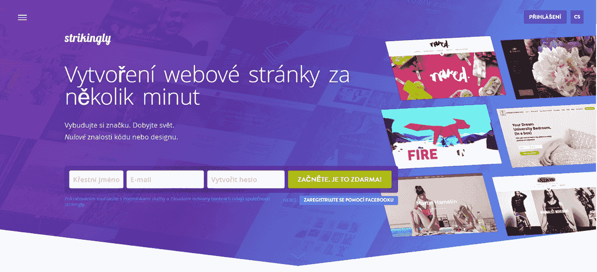 Pozoruhodně vstupní stránka