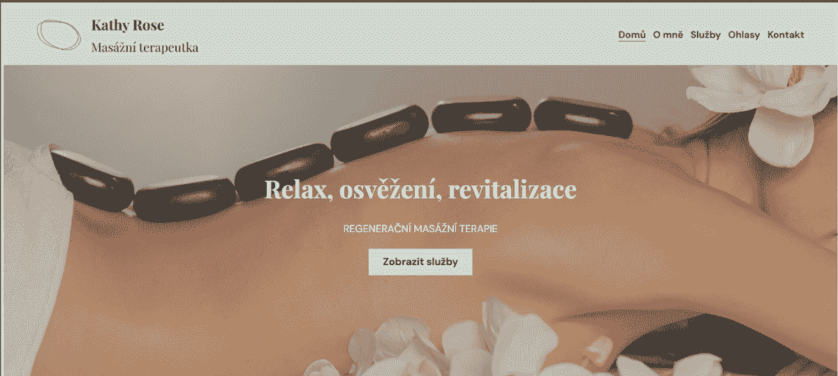 Šablona pro masážní terapeuty od Strikingly