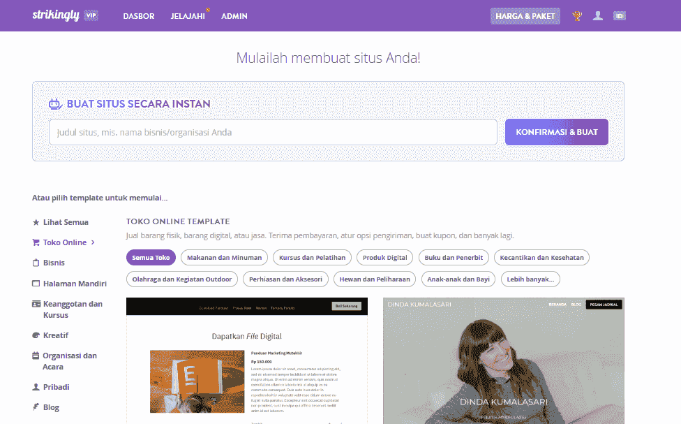 Peran Strikingly dalam Kepemilikan Bisnis yang Sukses - Desain Profesional