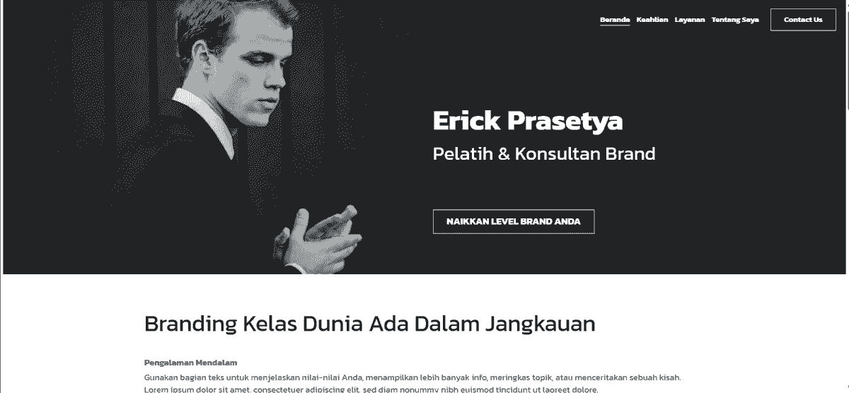 Templat Konsultasi Manajemen Pelatih Merek dari Strikingly