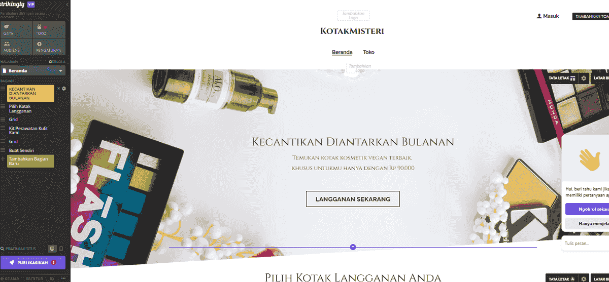 Editor Situs Web yang Mencolok