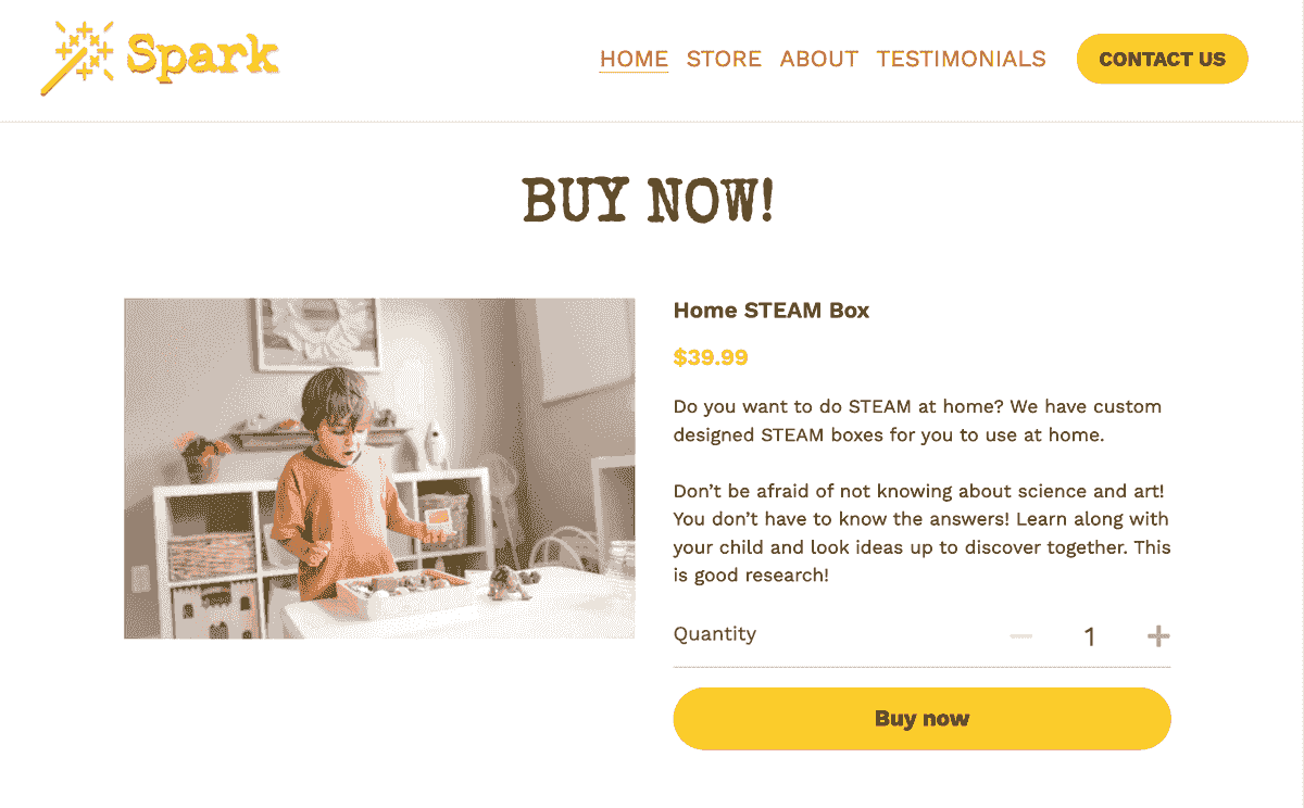 Plantilla Spark de Strikingly