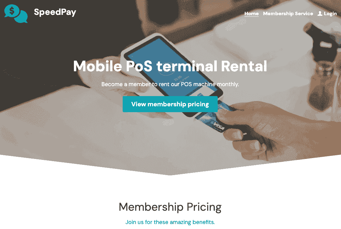 Plantilla SpeedPay de Strikingly