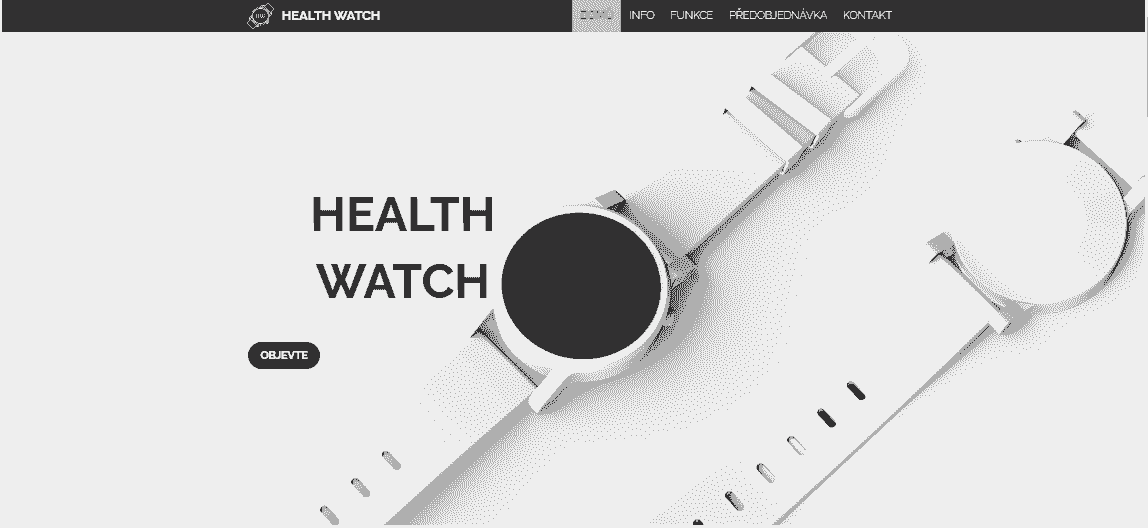 Šablona virtuálního obchodu Health Watch od Strikingly