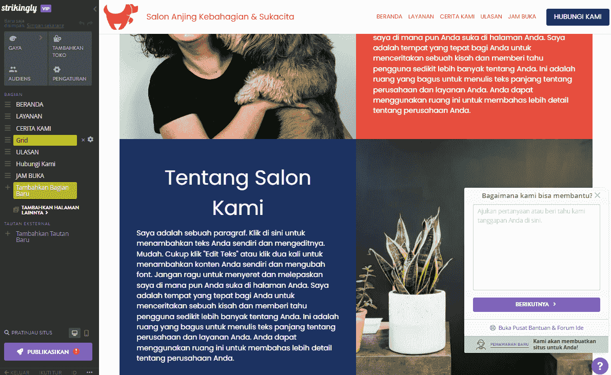 Bagaimana Merek Dapat Menggunakan Strikingly Untuk Meningkatkan Skor Kepuasan Pelanggan - Membangun Situs Web yang Ramah Pengguna dan Menarik Secara Estetika - Live Chat dan Formulir Kontak