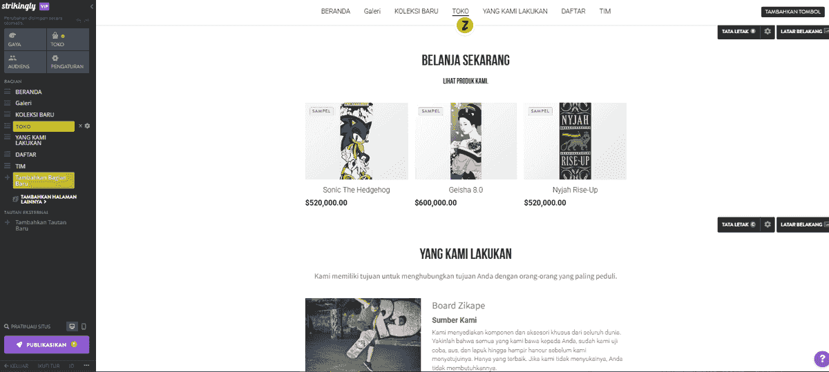 Editor Toko Virtual yang Mencolok