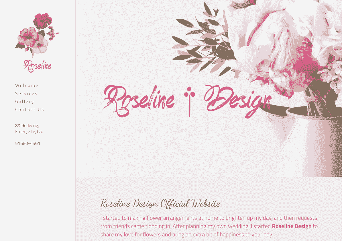 Template Roseline dari Strikingly